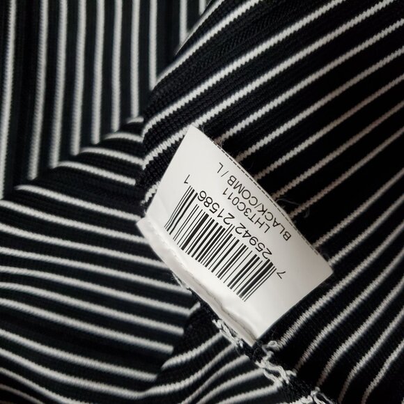 BCBG Max Azria Black & White Striped Bodycon Skirt Size L - Picture 4 of 11
